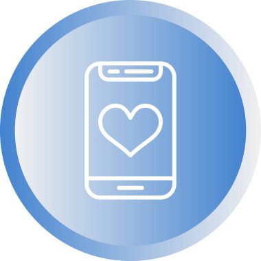 cep telefonu kalp simgesi vektör çizimi