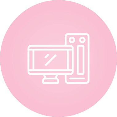 Masaüstü Bilgisayar Web simgesi vektör çizimi