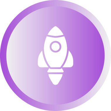 Roket web simgesi, vektör çizim