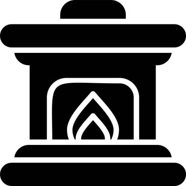 şömine alevi simgesi taslak biçiminde