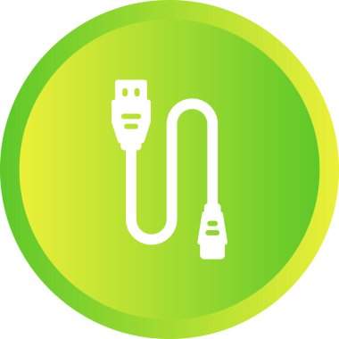 yazıcı kablo simgesi basit illüstrasyon