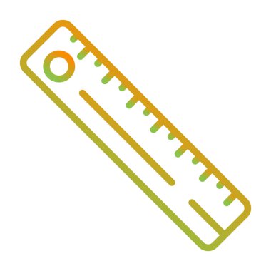 Düz cetvel ağ simgesi, vektör illüstrasyonu