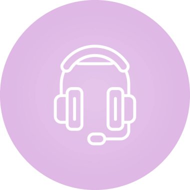 kulaklıklar web simgesi, vektör illüstrasyonu