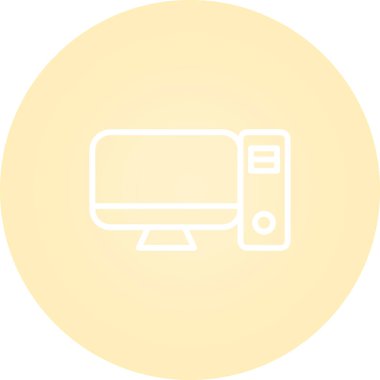 Masaüstü Bilgisayar Web simgesi vektör çizimi