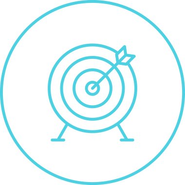 hedef simgesi. İnce çizgi tasarımı. vektör illüstrasyonu.