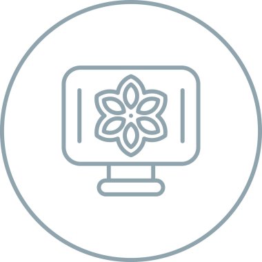 Bilgisayar ekranı. Web simgesi basit illüstrasyon