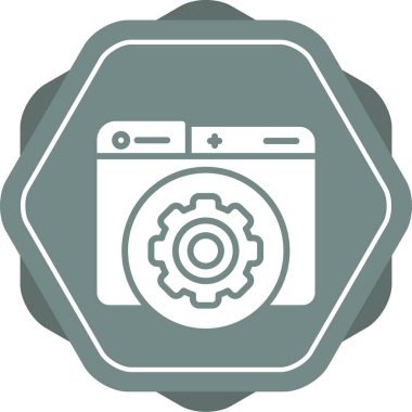 moda tasarım tarzında çamaşır makinesi simgesi