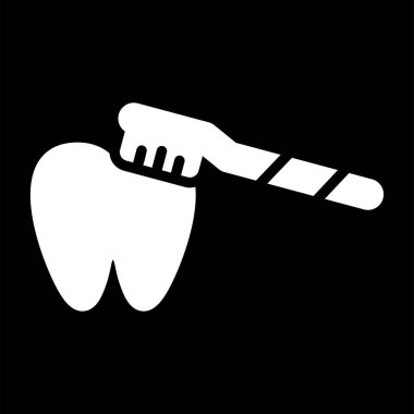 Diş fırçalama ikonu. vektör illüstrasyonu 