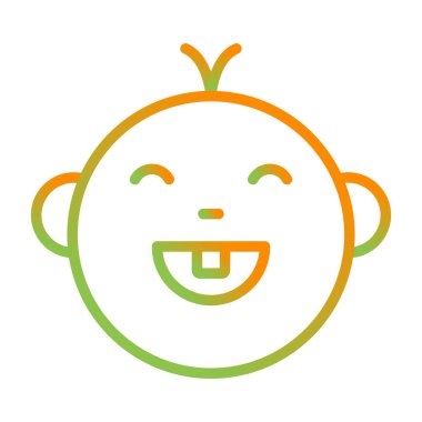 Sevimli mutlu yüz ikonu. çizgi film illüstrasyonu