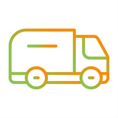 Kamyonun vektör gradyan renk simgesi. teslim işareti