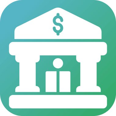 Banka binası. Web simgesi basit illüstrasyon