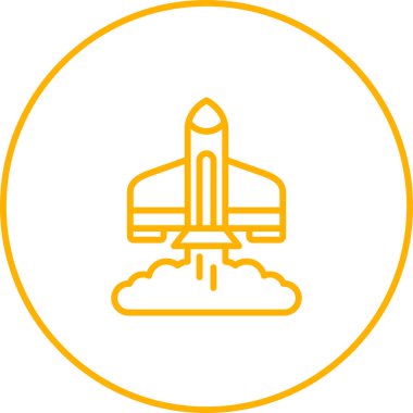 Roket web simgesi, vektör çizim