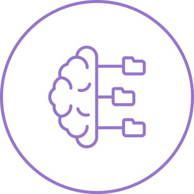 Beyin. Web simgesi basit illüstrasyon