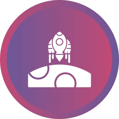 Roket web simgesi, vektör çizim