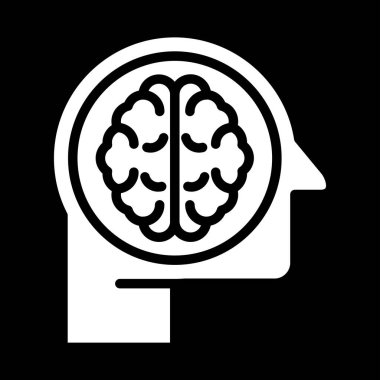 beyin ikonu vektör illüstrasyonu
