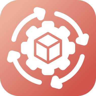 Beyaz arkaplanda izole edilmiş beyaz çizgi çiçek saksısı simgesi. Kırmızı kare düğme. vektör illüstrasyonu