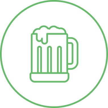 Bira kupası ikonu. Web için bira kupası vektör simgelerinin özet çizimi