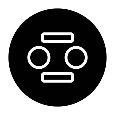 Çemberde başı olan robot.