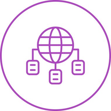 ağ simgesi. Web için küresel vektör simgelerinin basit illüstrasyonu