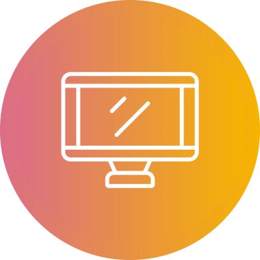 Bilgisayar monitörü simgesi. vektör illüstrasyonu