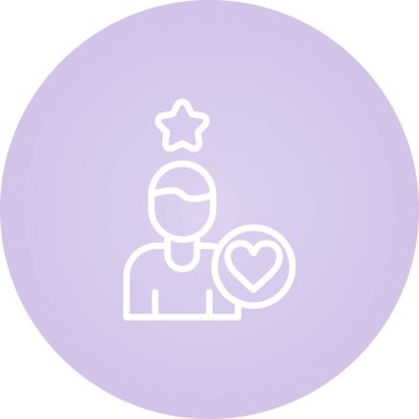 Kalp simgesi olan bir yıldızın vektör çizimi