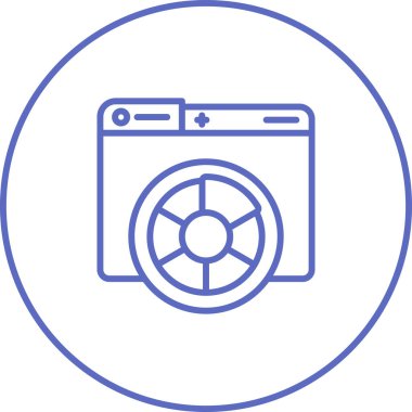 Çamaşır makinesi. Web simgesi basit illüstrasyon