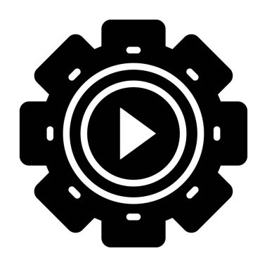 vektör glyph düz simgesini çal