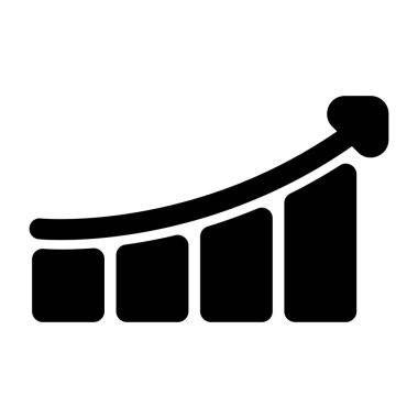 büyüme grafik vektör simgesi. Grafik ve web tasarımı için düz stil çizimi. beyaz arkaplanda izole