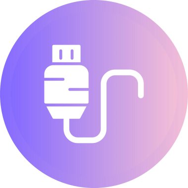 Usb Kablo ağ simgesi vektör illüstrasyonu