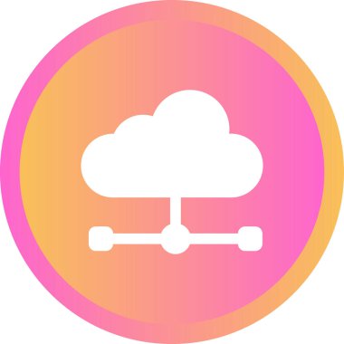 Veri Egemenliği. Bulut ağı. Web simgesi basit illüstrasyon