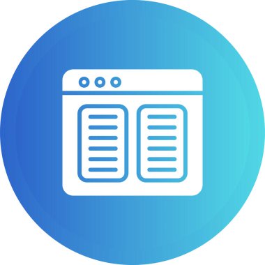 Mavi çizgi kitabı ve ay simgesi beyaz arkaplanda izole edilmiş. Mavi daire düğmesi. vektör