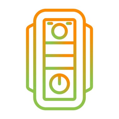 Elektrikli ısıtıcı ikon vektörü. Ana hatlı elektrikli ısıtıcı tabelası. izole edilmiş renk gösterimi