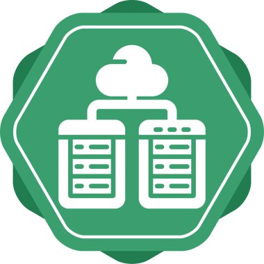 veritabanı bulut sunucu simgesi ana hat biçiminde