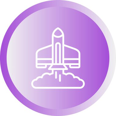 Roket web simgesi, vektör çizim