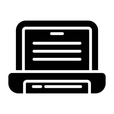 dizüstü bilgisayar simgesi, web basit illüstrasyon