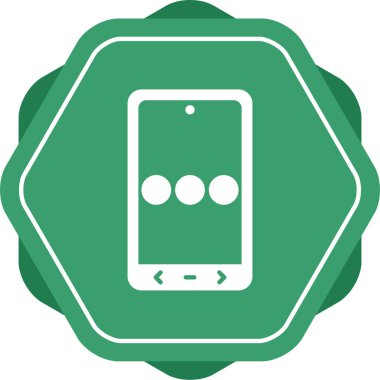 Moda daire biçimi izole edilmiş arka planda cep telefonu simgesi