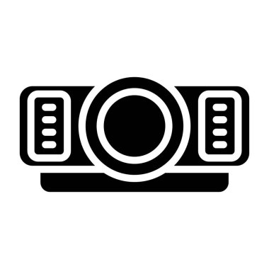 Video kamera ikon vektörü. İnce çizgi işareti. izole edilmiş sınır sembolü çizimi