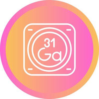 Metal kimyasal element ikon vektör çizimi