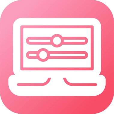 dizüstü bilgisayar simgesi, web basit illüstrasyon