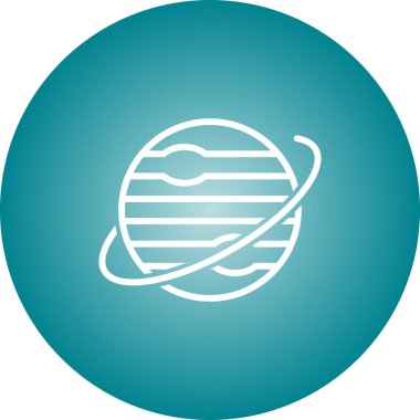 Gezegen simgesi, ağ basit illüstrasyon