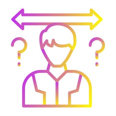 Vektör çizimi. Soru simgesi olan adam.