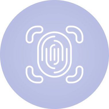 Parmak izi Tarayıcı Web simgesi, vektör illüstrasyonu 