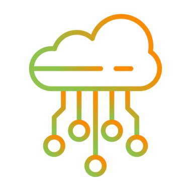 bulut teknolojisi vektör çizgisi simgesi, düzenlenebilir vuruş, simge