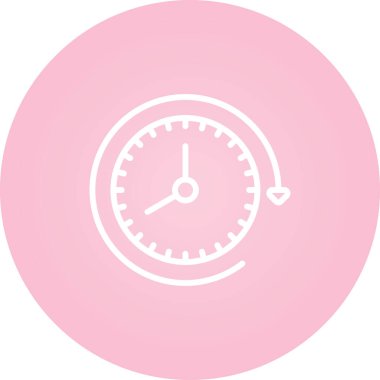 Ok ağ simgesi, vektör illüstrasyonlu saat 