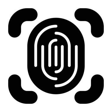 Parmak izi Tarayıcı Web simgesi, vektör illüstrasyonu 