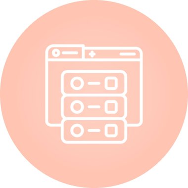 sunucu web simgesi vektör illüstrasyonu