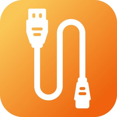 yazıcı kablo simgesi basit illüstrasyon