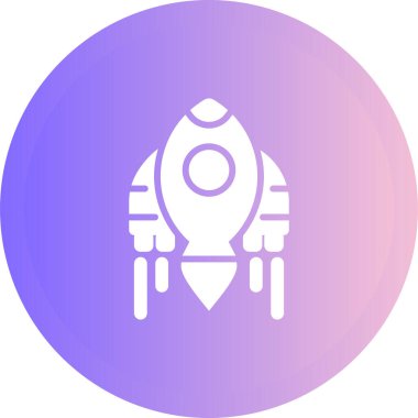 Roket web simgesi, vektör çizim