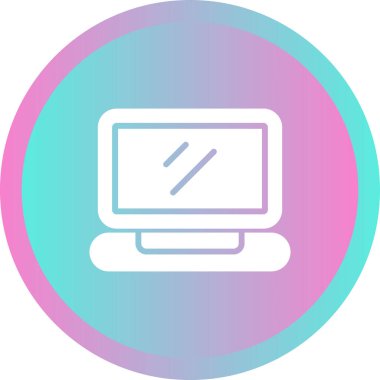 dizüstü bilgisayar simgesi, web basit illüstrasyon