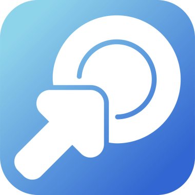 Mavi ve beyaz bir ikonun vektör illüstrasyonu